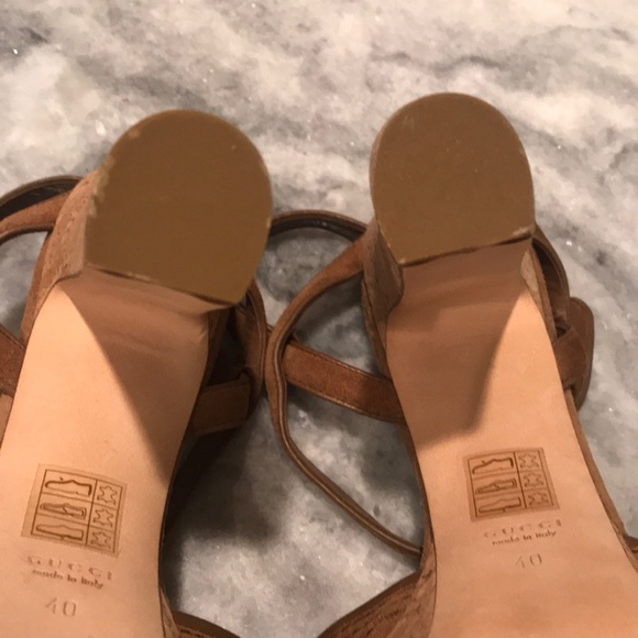 GUCCI Cork Suede Brown Platform Heels NWOB - Picture 14 of 15
